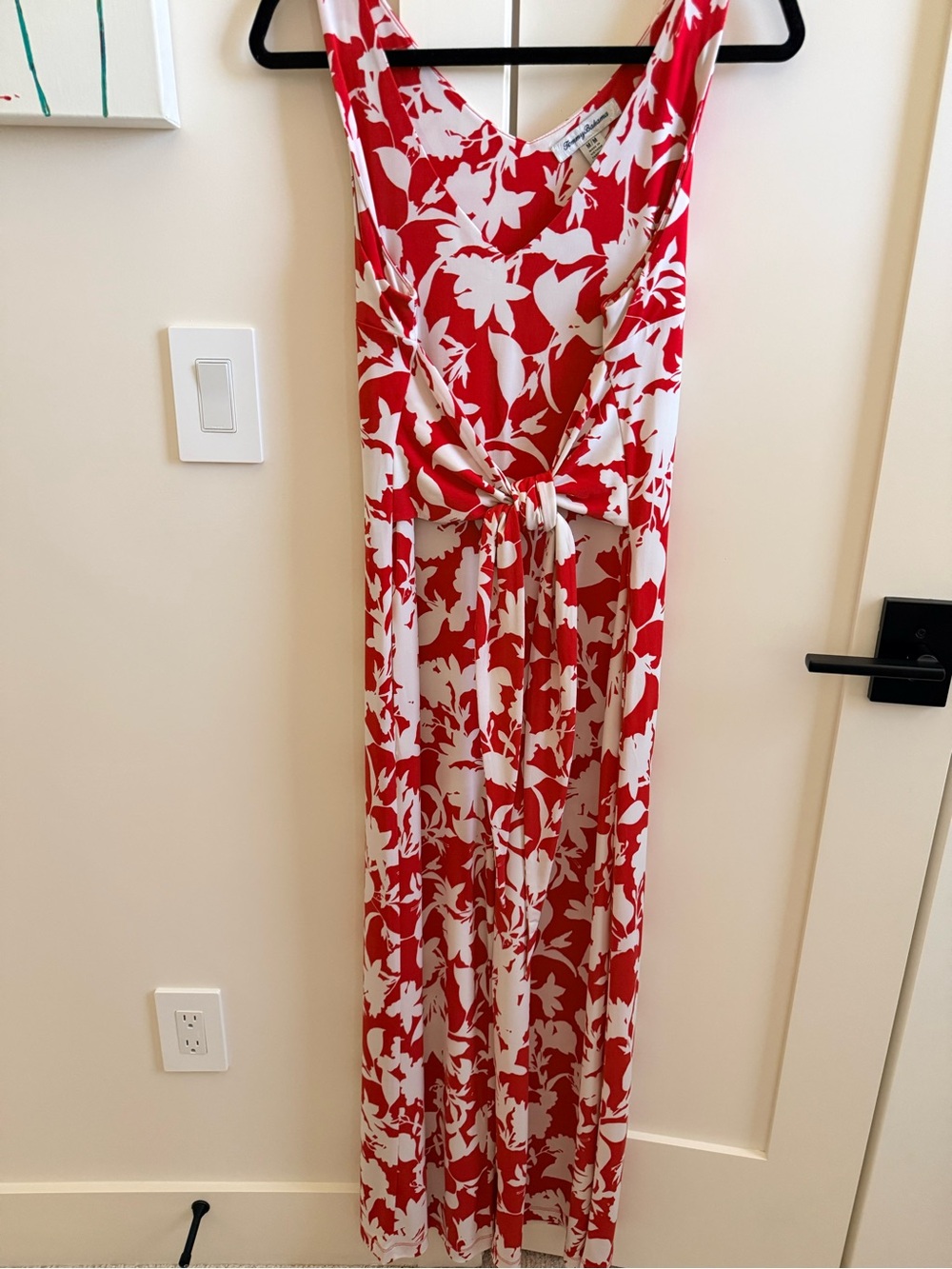 Tommy Bahama Red and White Floral Sleeveless Jumpsuit